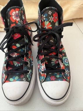 Converse Chuck Taylor Floral High-Top Canvas Sneakers - Black Multi